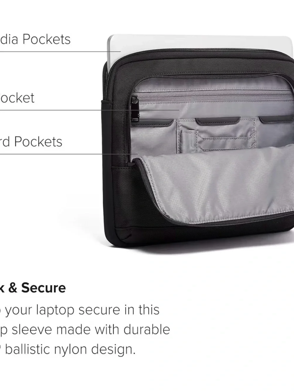 Tumi Black Travel/Laptop Organizer Sleeve
